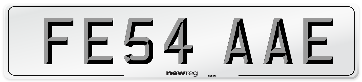 FE54 AAE Number Plate from New Reg